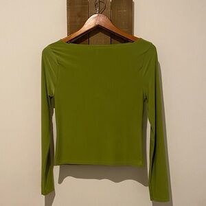 Elegant Green Long Sleeve Women's Top